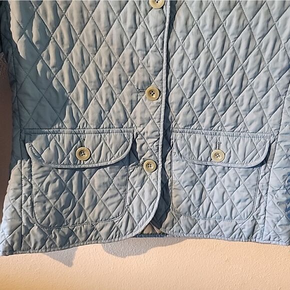 Lands' End Quilted Jacket Women's Small Baby Blue Lightweight Buttons Thermolite - Picture 3 of 8